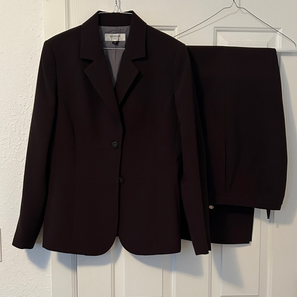 Women's Dark Brown Tailored Suit Set